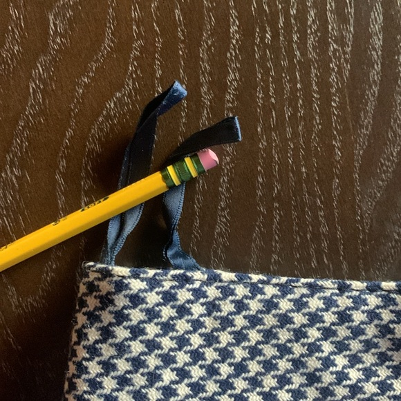 Made in Belgium women’s skirt houndstooth A-line navy white size XS academia - Picture 10 of 15